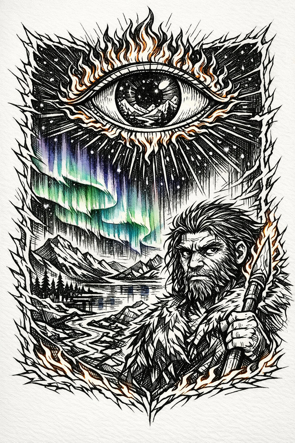 Simbología, ojo, aurora boreal y ancestro