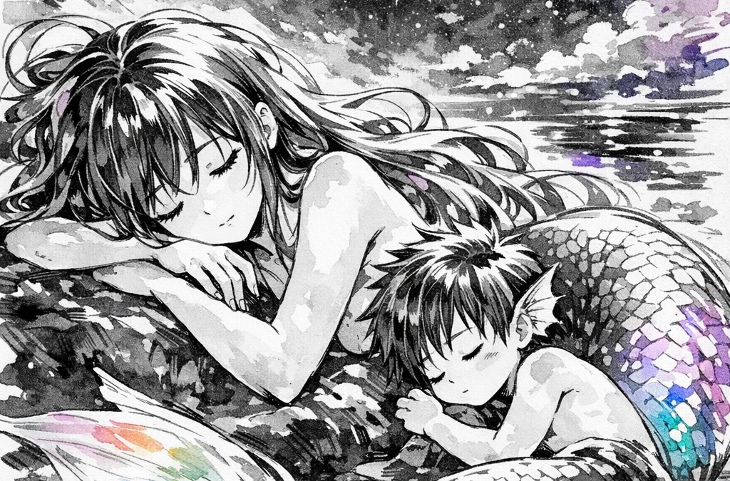 La sirena dormida, el niño pez y la noche